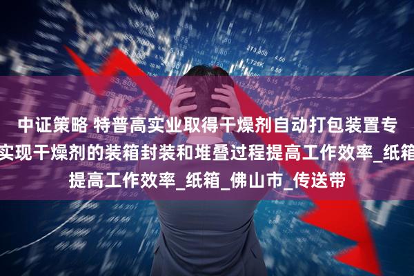 中证策略 特普高实业取得干燥剂自动打包装置专利，全自动化地实现干燥剂的装箱封装和堆叠过程提高工作效率_纸箱_佛山市_传送带