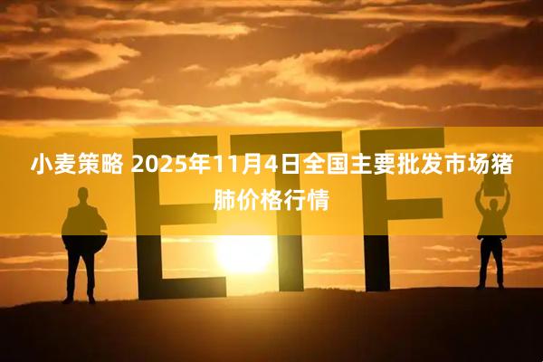 小麦策略 2025年11月4日全国主要批发市场猪肺价格行情